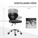 Rullpallar med Ryggstöd 2-Pack, Justerbara Snurrpallar i Konstläder, Bekväm Arbetsstol för Salong och Klinik, Mörkgrå, 45 x 47 x 72-87 cm