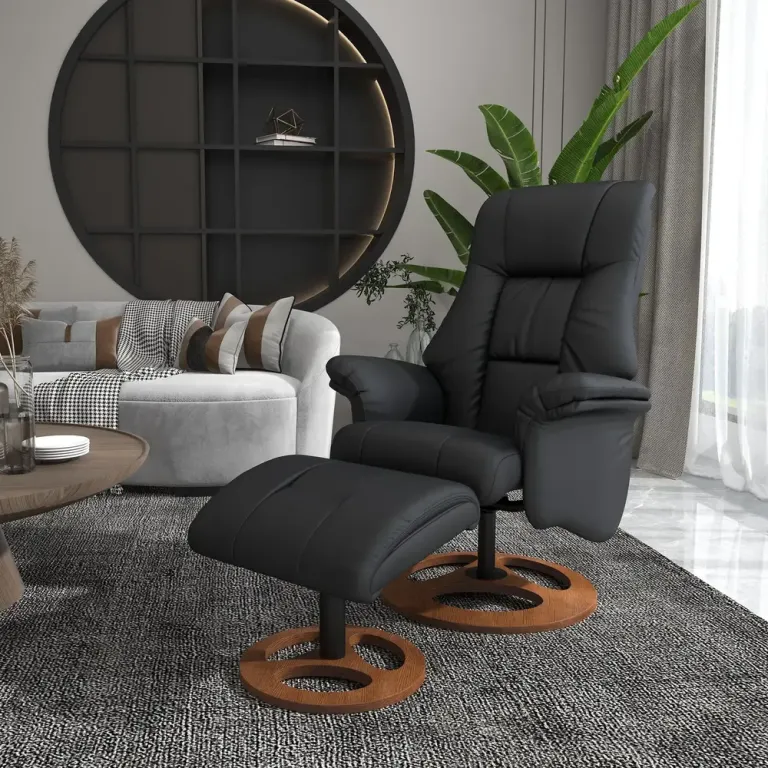 Relaxfåtölj Svart av Konstläder 77 x 89 x 110 cm