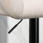Set med 2 Barstolar, Retrodesign, Höjdjusterbar, Konstläder och Linnelook, Kräm + Svart