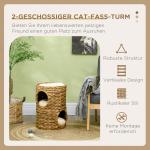 Skraptunna Katttorn Ljusbrun av Vattenhyacint och Stål för Katter med 2 Nivåer och Kudde Klösmöbel för Lek och Avkoppling Kompakt 47 cm