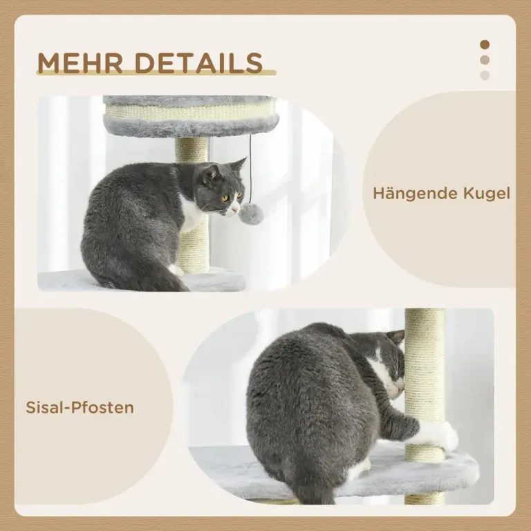Klösträd för Katt med Sisalpelare och Leksak 100 cm