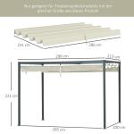 Ersättningstak Pergola Tak Infällbart Vågtak Krämvit av Polyester för Trädgård och Balkong Vintertätt Solskydd 2,85 x 2 m