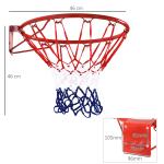 Basketkorg med Nät 46 Cm Stålrör och Nylon för Trädgård och Fritid Röd Blå Vit