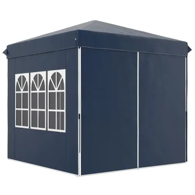 Lusthus Partytält Pop-up Paviljong Vit 2,5 x 2,5 m