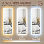Helfigursspegel Väggspegel Transparent av Glas för Sovrum Ramlös Stående Spegel med LED Belysning 40 x 120 cm