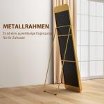 Fristående Hellängdsspegel med Metallram och MDF, Lutande, Guld, 160x50 cm