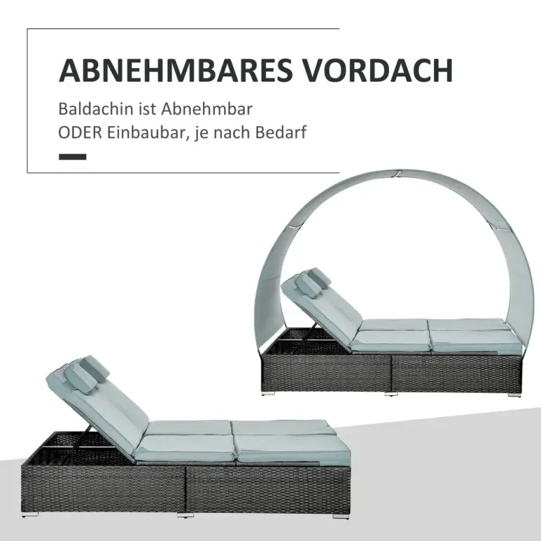 Dubbel Solsäng i Konstrotting 196 x 137 x 36,5 cm