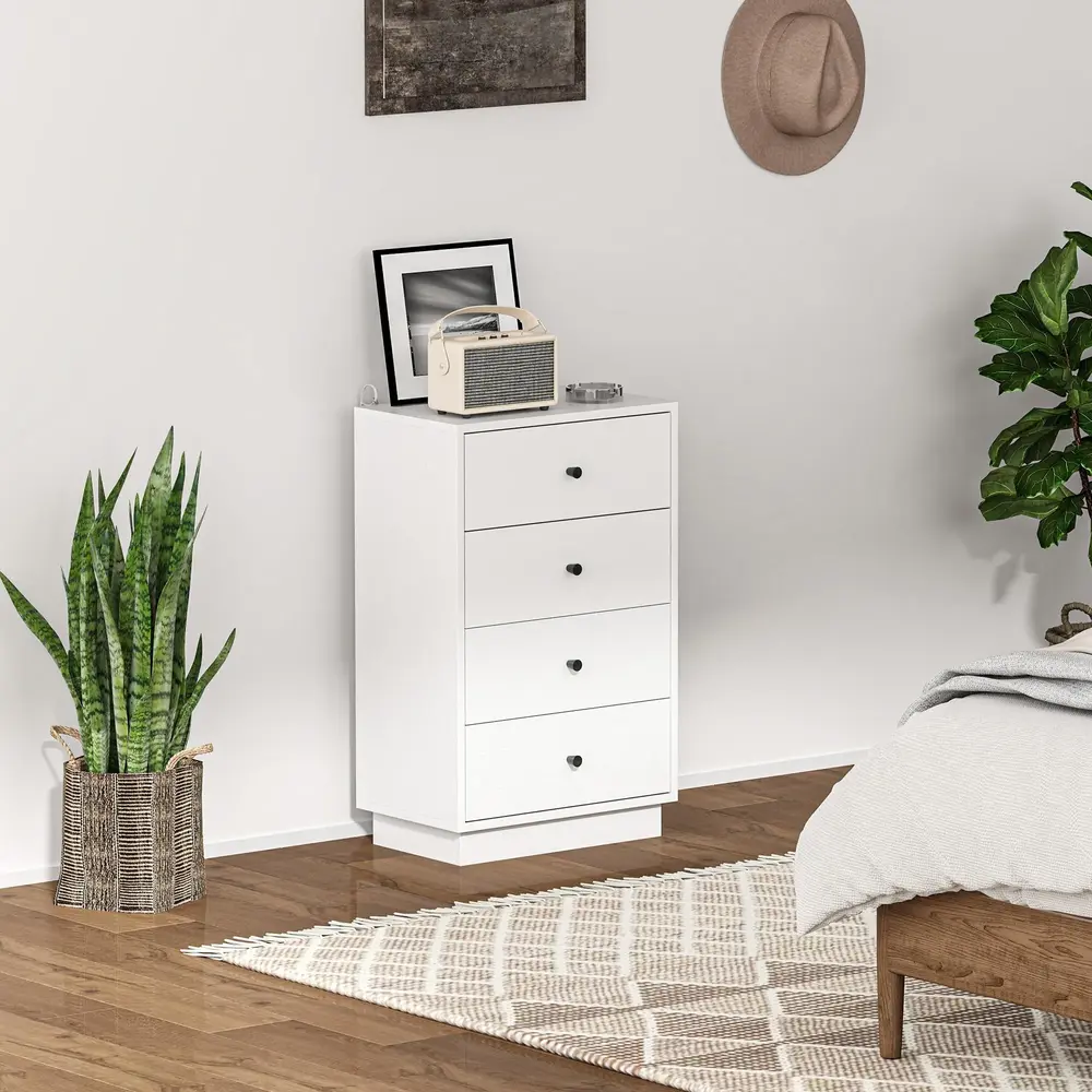 Byrå med 7 Lådor i Trä Modern Stil Vit 47x29x75 cm