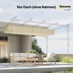 Pergolatak Prisvärd Cremefärgad Polyester för Pergola som Reservtak med Dräneringshål och Väderbeständig Design för Skydd 3 x 3 m