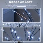 Konstgjord Björk med 96 Varmvita Mikro-LED, Brun, 150 cm