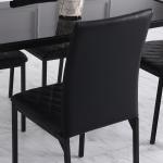 Matstolar Köksstolar Set om 4 Vit av Konstläder och Stål för Kök och Matsal Vadderade Matstolar med Stålben Modern Design