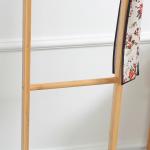 Klädhängare med 2 Krokar och 3 Stänger för Hall och Sovrum Hållbar och Ergonomisk Natur Bambu 36 x 24 x 168 cm