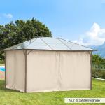 Stort Partytält med 4 Väggar, Rymlig Trädgårdspaviljong i Polyester, Perfekt för Sommarfester och Event, Beige, 352 x 205 cm, 3 x 4 m
