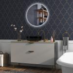 Badrumsspegel Väggspegel Silver av Glas för Badrum LED Belysning med Touch och Anti-Imma 70 x 50 cm