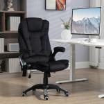 Kontorsstol med Massage- och Värmefunktion, Ergonomisk, Höj- och Sänkbar, Svart