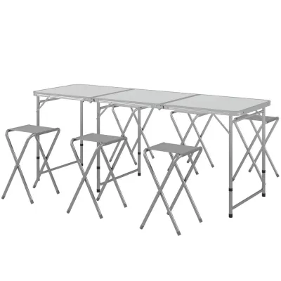Campingbord Picknickbord Grå av Aluminium och Picknick