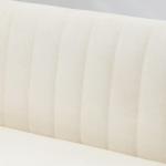 Soffa Loveseat 2-Sits Krämvit av Tyg med Linnelook och Trä för Vardagsrum Dubbelsoffa med Träben Lastkapacitet upp till 150 kg 117 x 56,5 x 77 cm
