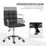 Ergonomisk Skrivbordsstol Höjdjusterbar 46-61 Cm med Armstöd för Kontor och Hemmakontor