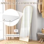 Helspegel med Modern Ram för Sovrum och Hall i Fristående Design Ergonomisk och Elegant Guld Glas och Metall 50 x 1,5 x 161,5 cm