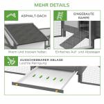 Hönshus Hönsskåp Grå av Trä och Tråd för Utomhusbruk Med Bolåda Ramp och Dubbel Lekhage Robust Design