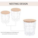 Soffbord 2-Pack Naturvita Sidobord MDF och Metall Moderna Vardagsrumsmöbler Ø40 X H45 Cm