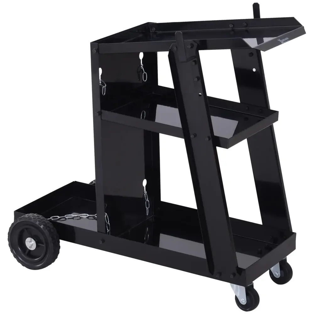 Svetsvagn 3 Hyllplan Rullbar Vagn 71 x 39 x 70 Cm