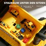 Grävmaskin Leksak Gul Plast för Barn 1.5 till 3 år Åkbil med Rörlig Skopa och Förvaring under Sitsen Rolig Lek och Motorikträning