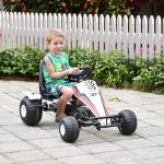 Gokart för Barn Trampbil med Pedal och Bromsar Stål för 3-8 År Vit 104 X 66 X 57 Cm