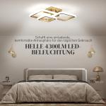 Taklampa LED Guld Metall och Akryl för Vardagsrum och Hall Modern Takbelysning med 3 Ljusfärger Energisnål Design och Bra Ljusspridning 40W