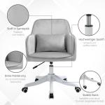 Snurrbar Massagestol för Kontor, Ergonomisk Skrivbordsstol med Ländkudde, Bekväm Arbetsstol med Massagefunktion, Grå