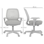 Ergonomisk Kontorsstol med Vridfunktion, Höjdjusterbar, Grå, 55 x 48 x 82,5–94,5 cm