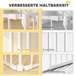 Valphage 8 Paneler Vit Plast och Kolstål för Hundar Hopfällbar Husdjursstängsel med Dörr och Lås Flexibel Form och Säker