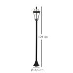2-Delad Solar Gatubelysning LED IP44 ABS Energisparläge Vattentät Trädgårdslampa Rostfritt Stål Svart Ø18,5 X H129 Cm