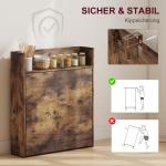 Matbord Hopfällbart Rustik Brun Spånskiva och Metall för Kök Klaffbord med Hylla Platsbesparande Industriell Design 80x90x93 cm