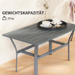 Sidobord Balkongbord med Lamelldesign Mörkgrå av Metall för Trädgård och Terrass Väderbeständigt Soffbord 91,5 x 55 x 45 cm