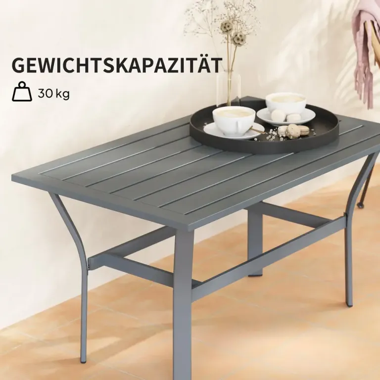 Sidobord Balkongbord med Lamelldesign 91,5 x 55 x 45 cm