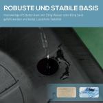 Basketstativ Basketkorg Svart av Stål och Plast för Utomhusbruk Höjdjusterbart Stativ med Hjul 160-210 cm