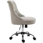 Ergonomisk Kontorsstol Linnetyg Höj- och Sänkbar Retrodesign Bekväm Vaddering för Hemmakontor Ljusgrå 54 X 65,5 X 84-91 Cm