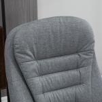 Ergonomisk Kontorsstol Linnetyg Justerbar med Vippfunktion och Armstöd Stilren Design Svart 64 X 75 X 111-121 Cm