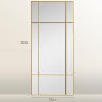 Väggspegel Dekorativ Spegel med Metallram Guld av Glas och Metall för Sovrum och Badrum Rektangulär Spegel 110 x 50 cm