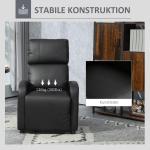 TV-Fåtölj med Liggfunktion Recliner Mjukt Stoppad Relaxstol Konstläder Justerbart Ryggstöd och Fotstöd Svart
