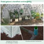 Växthus Stabil Vit Stål för Balkong och Trädgård med Tre Rullfönster och Gitterfolie för Optimal Odling av Växter och Blommor 270x90x90cm