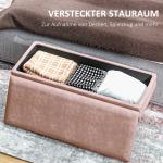 Stoppad Förvaringsbänk, Stål, Rosa, 100 x 37,5 x 42 cm
