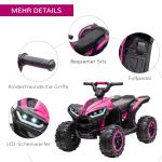 Elektrisk Barnfyrhjuling, Ljus och Musik, upp till 25 kg, Rosa/Svart, 3–6 km/h, 3–5 År