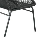 Trädgårdsbänk Parkbänk Svart av Polyrattan och Stål för Terrasser och Balkonger 2-Sits Bänk Robust Stålkonstruktion Lastkapacitet upp till 260 kg