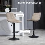 Barstolar Bistropallar Beige av Konstläder och Metall för Kök Set om 2 Vridbara Stolar
