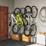 Cykelväggfäste Cykelställ vertikalt Svart av Metall för Garage Set med 4 Vikbara Fästen för MTB och Racercykel 30 kg