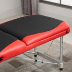 Hopfällbar Massagebänk i Aluminium, Höj- och Sänkbar Behandlingsbänk med Nackstöd, Portabel Bänk för Massage och Skönhet, Svart/Vit, 215 x 60 cm