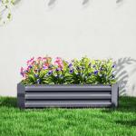 Odlingsbänk Högbädd Stapelbar Silver av Stål för Trädgård och Balkong Växtbädd för Blommor och Grönsaker 120 x 90 x 30 cm