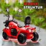 Elmotorcykel Barnmotorcykel Röd av Plast och Metall för Barn 3-6 År 6V Fordon med LED 25 kg